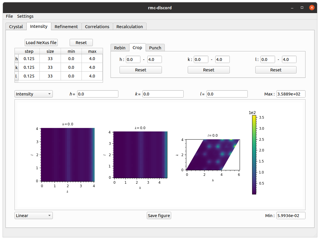 Honeycomb GUI intensity tab