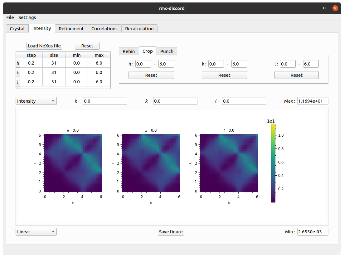 Pyrochlore GUI intensity tab