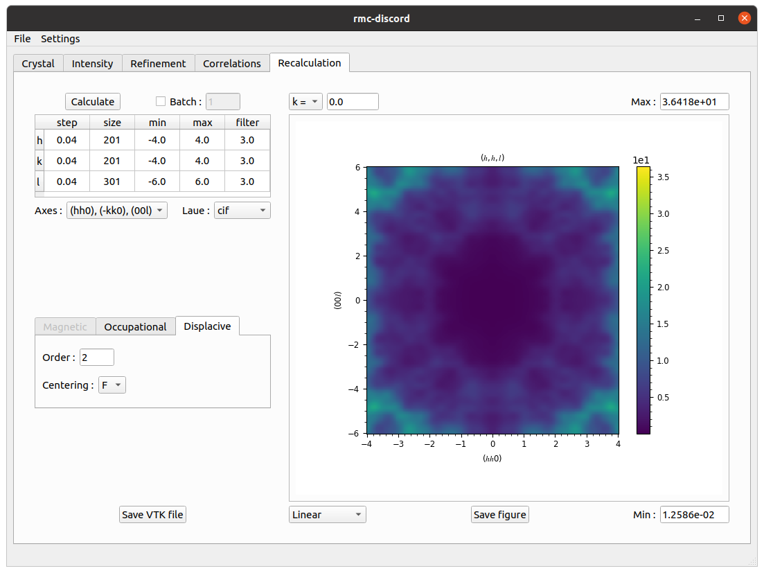 Pyrochlore GUI recalculation tab