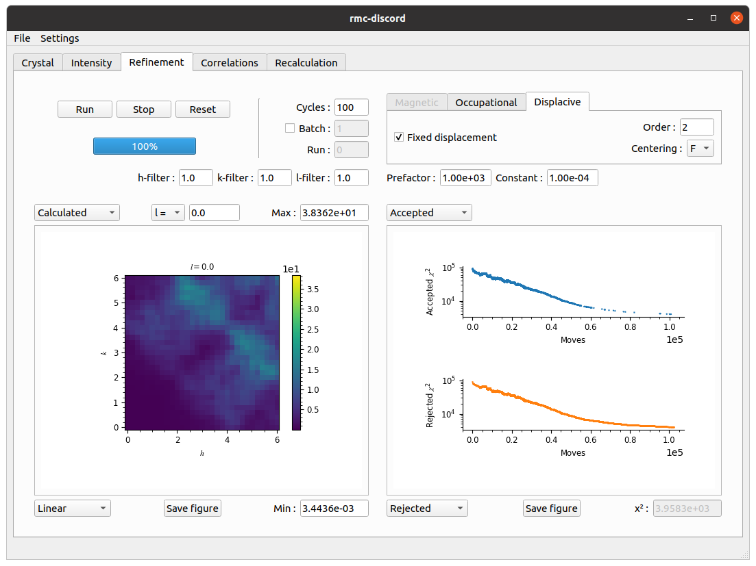 Pyrochlore GUI refinement tab