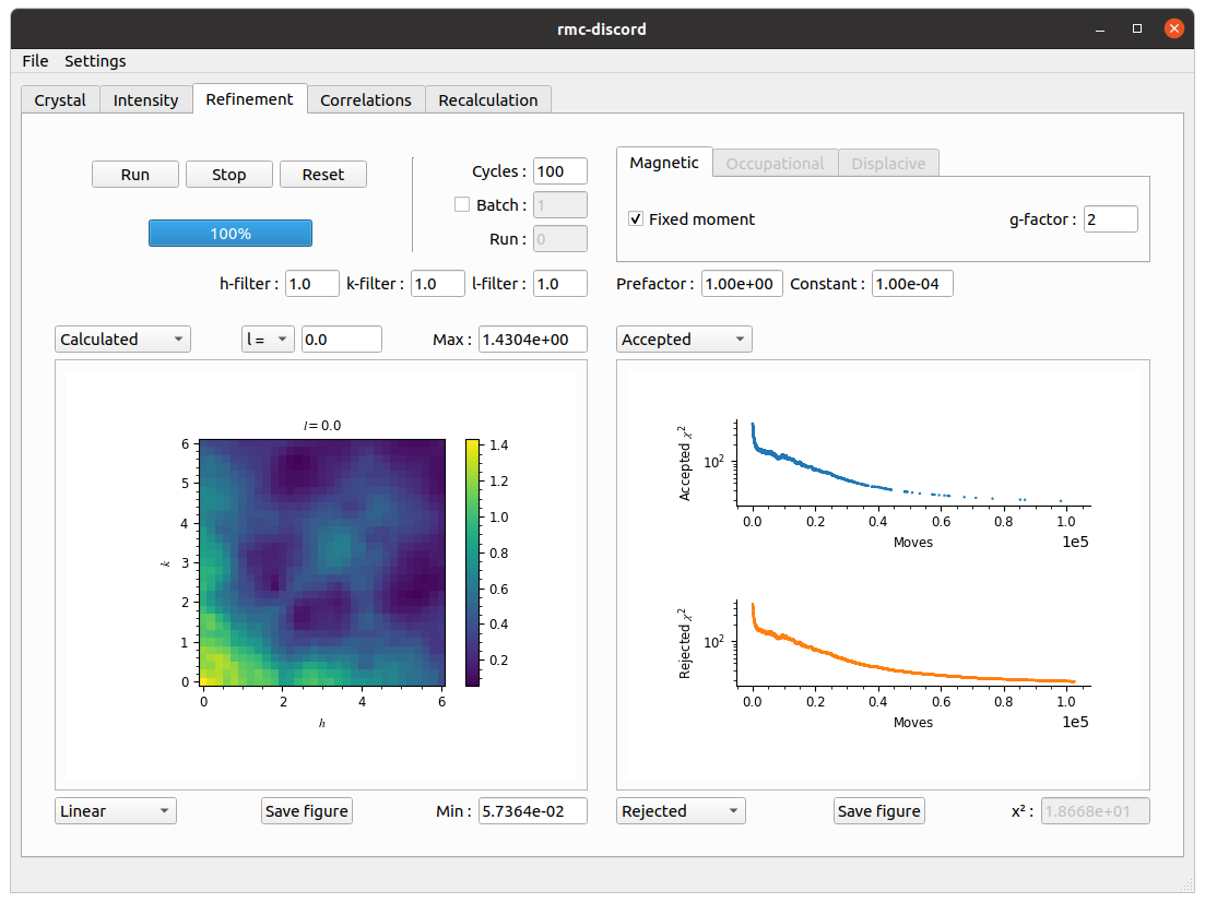 Pyrochlore GUI refinement tab