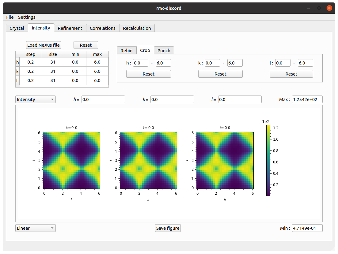 Pyrochlore GUI intensity tab